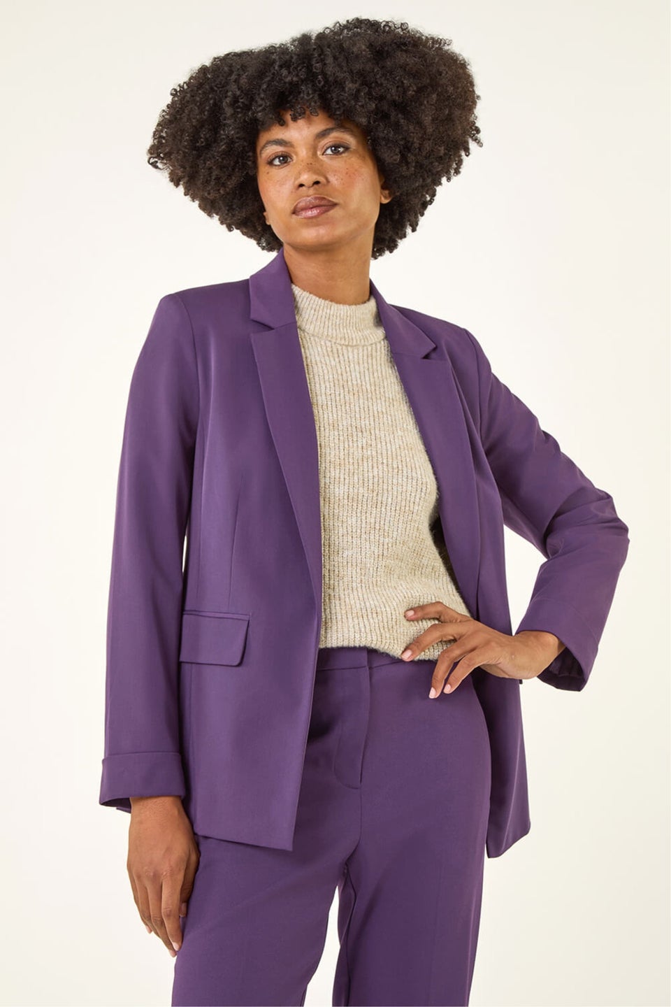 Roman Purple Tailored Collar & Revere Blazer