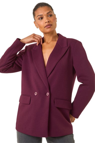 Roman Burgundy Premium Stretch Ponte Blazer