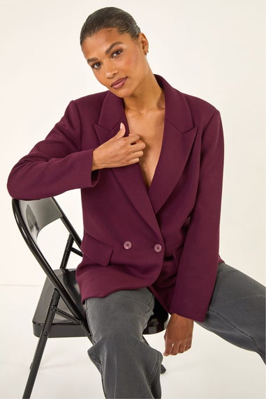Roman Burgundy Premium Stretch Ponte Blazer