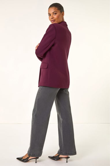 Roman Burgundy Premium Stretch Ponte Blazer