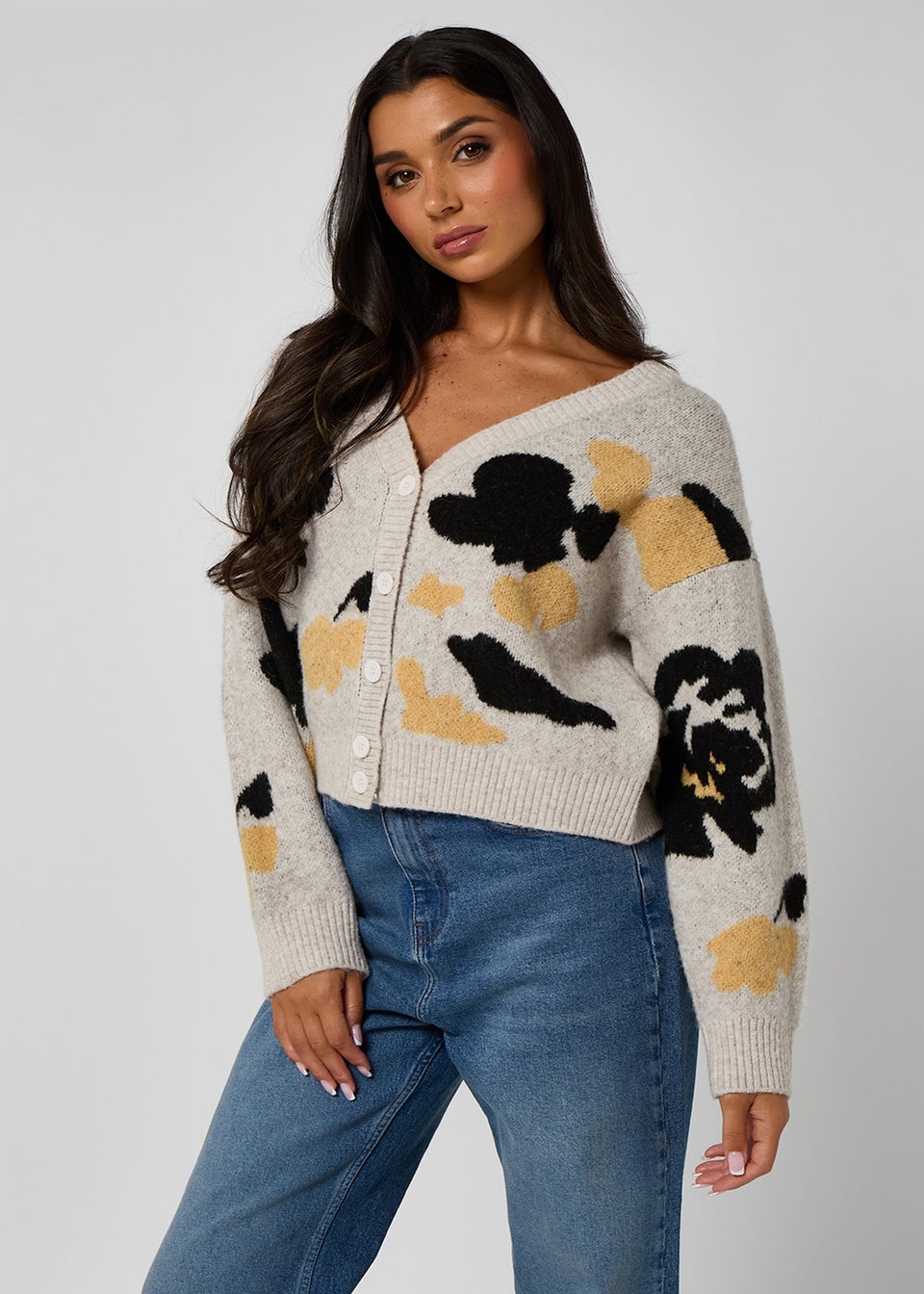 Urban Bliss Grey Floral Cardigan