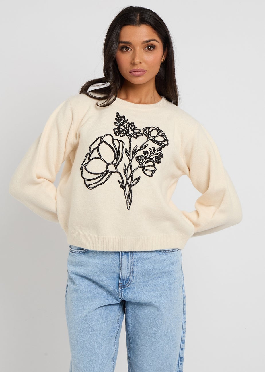 Urban Bliss Floral embroidery jumper