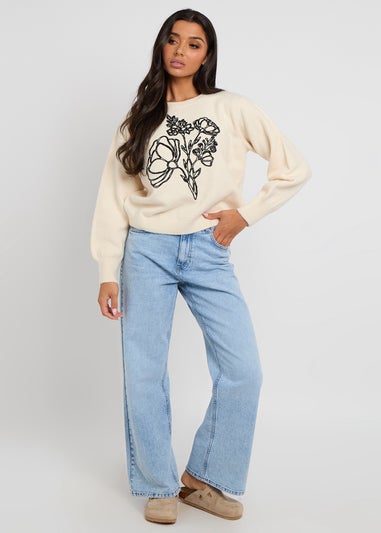 Urban Bliss Floral embroidery jumper