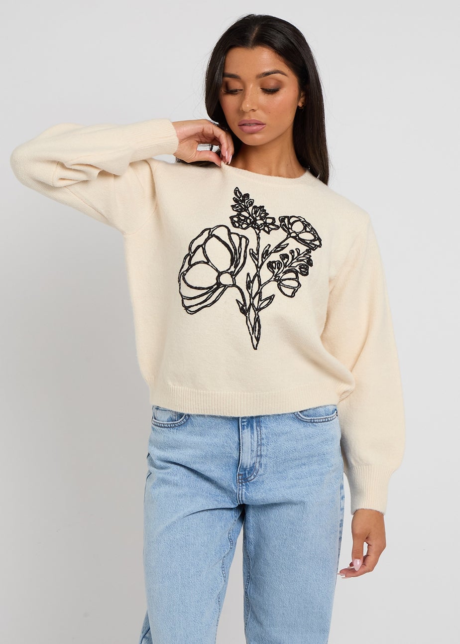 Urban Bliss Floral embroidery jumper