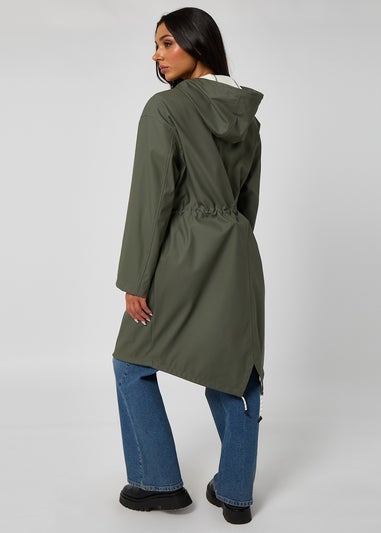 Urban Bliss Green Fishtail Rubberised Raincoat