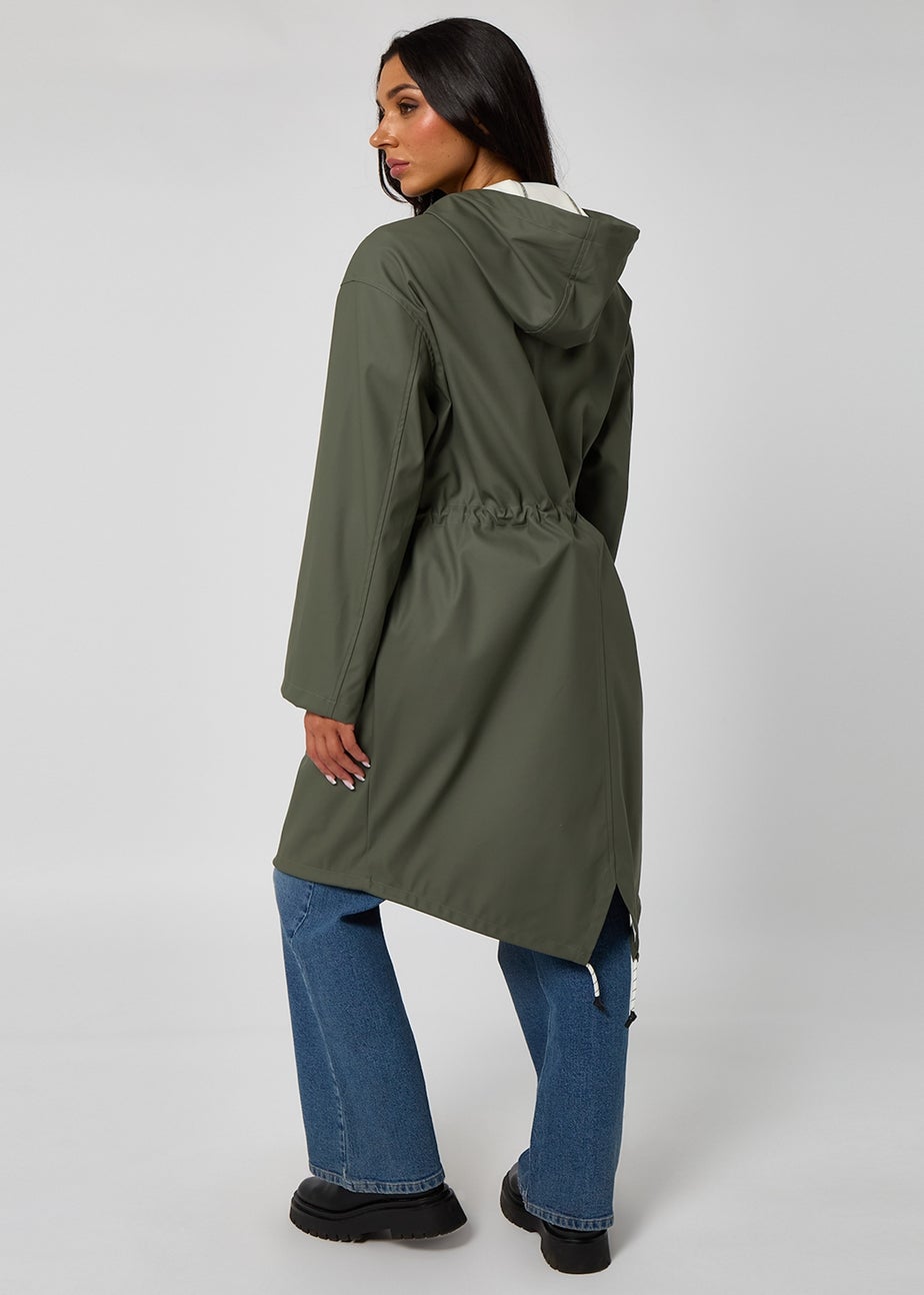 Urban Bliss Green Fishtail Rubberised Raincoat