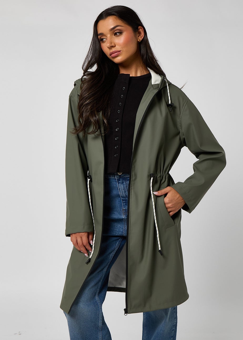 Urban Bliss Green Fishtail Rubberised Raincoat