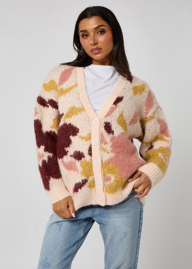 Urban Bliss Brown Floral Chunky Cardigan