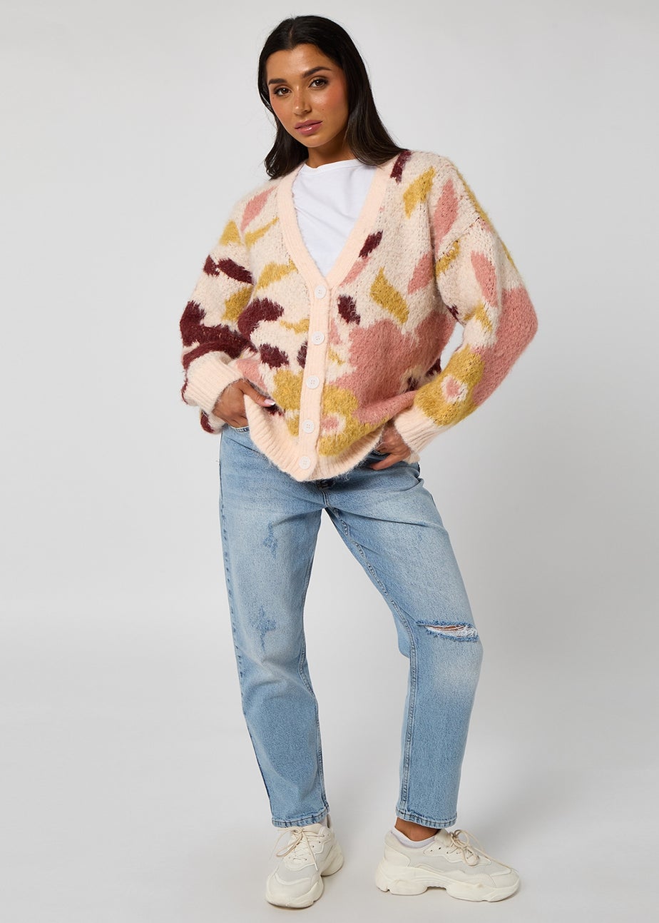 Urban Bliss Brown Floral Chunky Cardigan