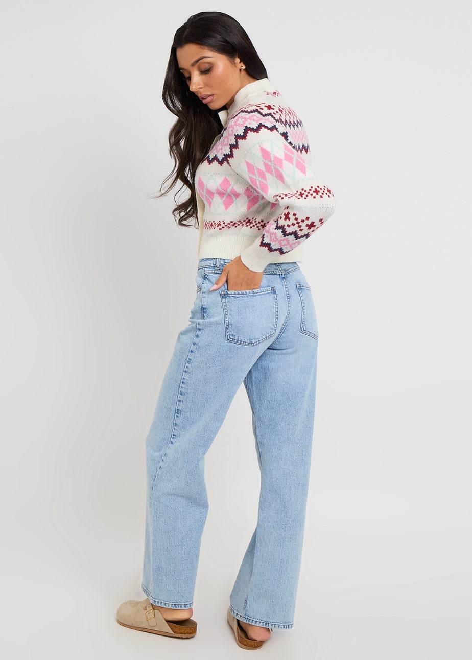 Urban Bliss Fairisle Cardigan With Covered Buttons