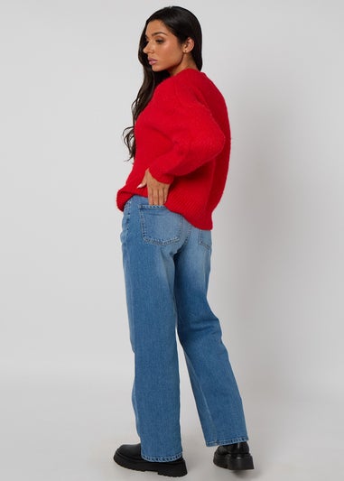Urban Bliss Red Wool-Blend Jumper