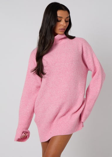 Urban Bliss Pink Roll Neck Mini Dress