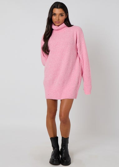 Urban Bliss Pink Roll Neck Mini Dress