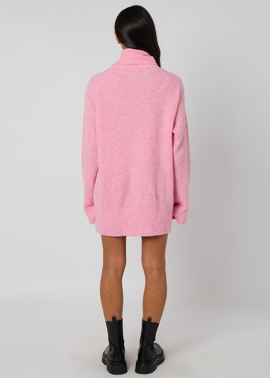 Urban Bliss Pink Roll Neck Mini Dress