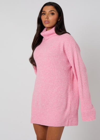 Urban Bliss Pink Roll Neck Mini Dress