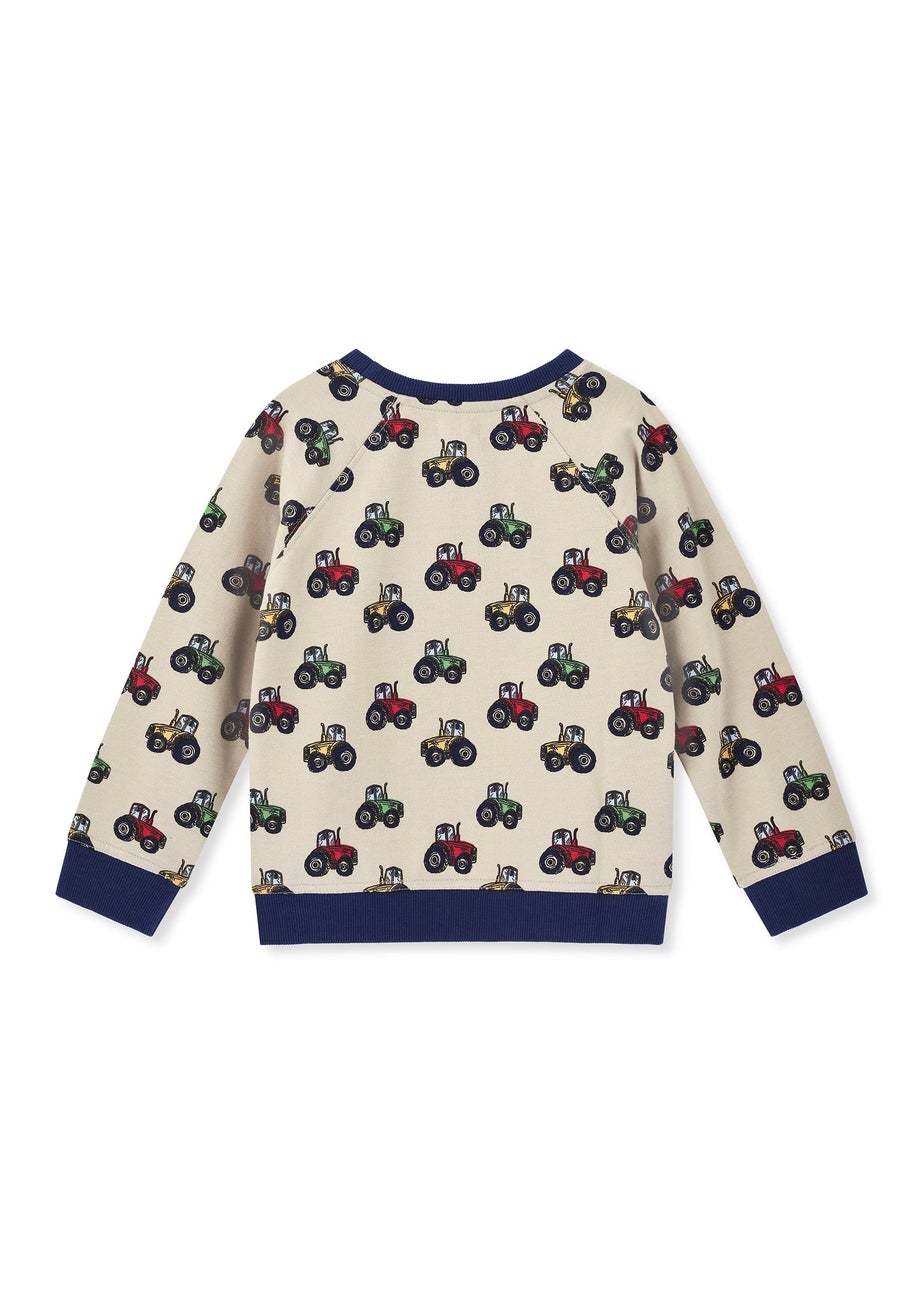 Lilly & Sid Organic Cotton Multi Tractor Print Sweatshirt (0-5 Years)