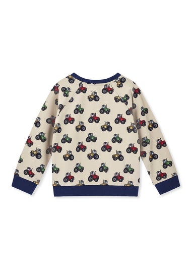 Lilly & Sid Organic Cotton Multi Tractor Print Sweatshirt (0-5 Years)
