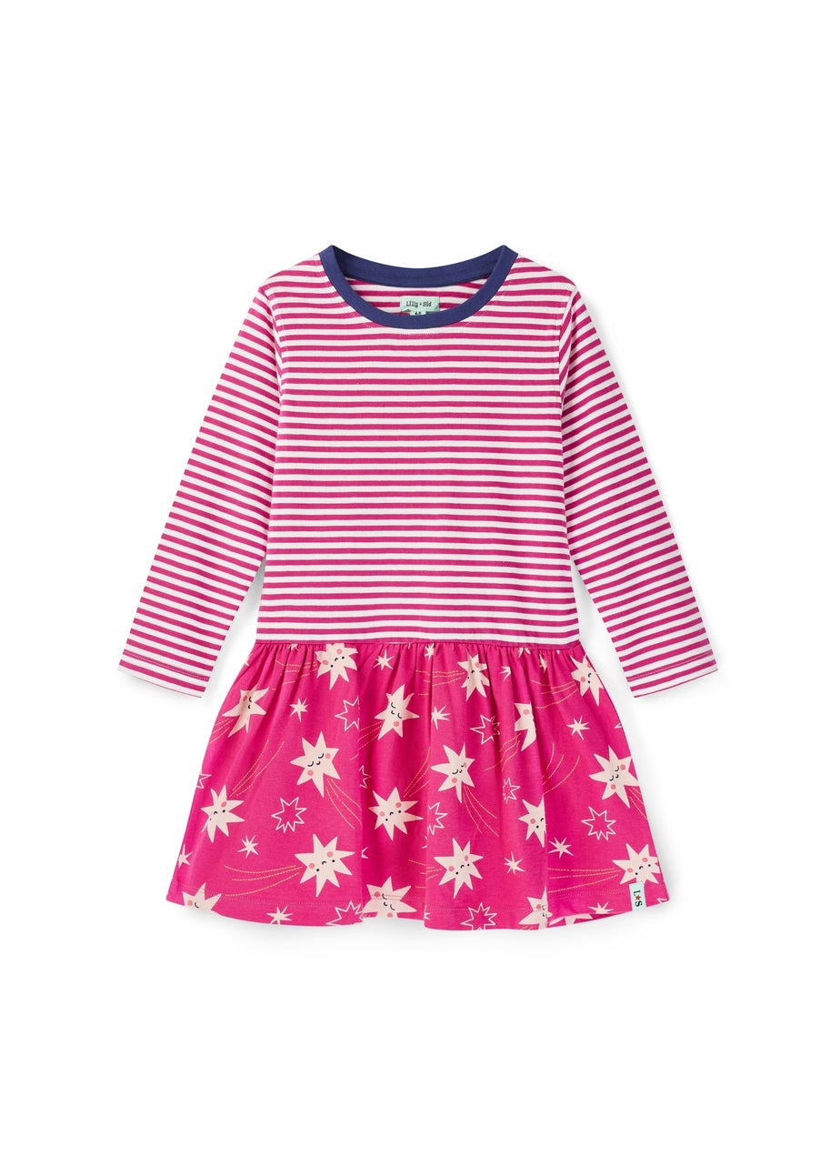 Lilly & Sid Multi Shooting Stars & Stripe Dress (0-5 Years)