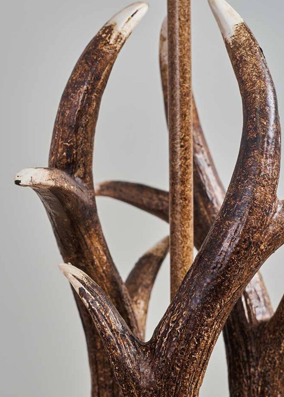 ValueLights Caribou Antler Natural Table Lamp with Black Shade