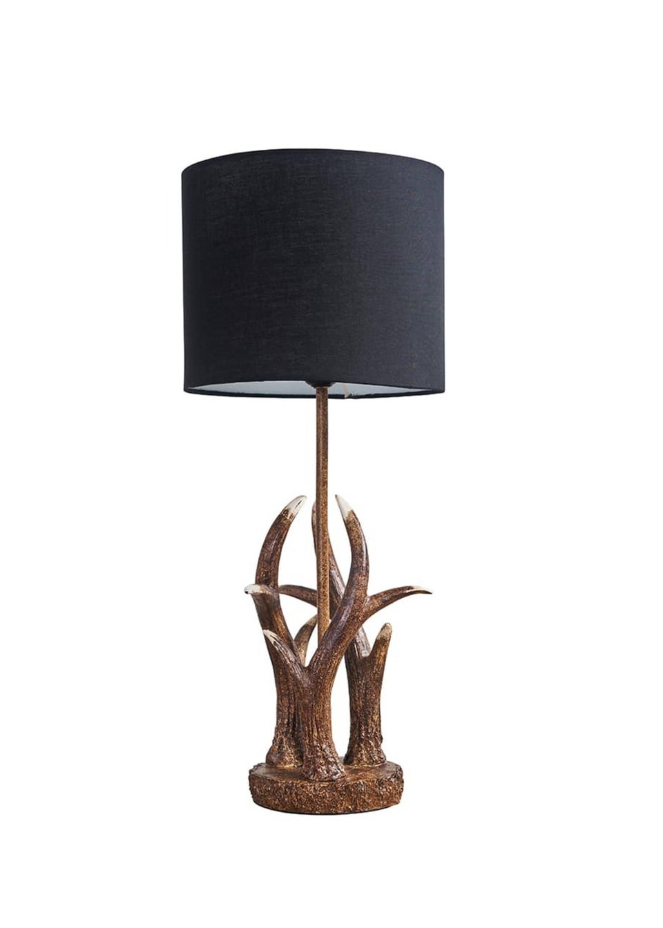 ValueLights Caribou Antler Natural Table Lamp with Black Shade
