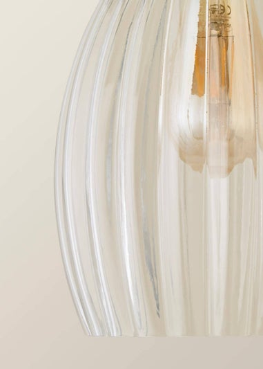 ValueLights Cheltenham Clear Ribbed Easy Fit Ceiling Light Shade