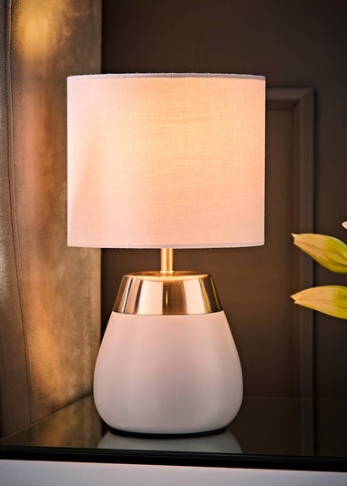 ValueLights Hurst Grey Touch Touch Table Lamp
