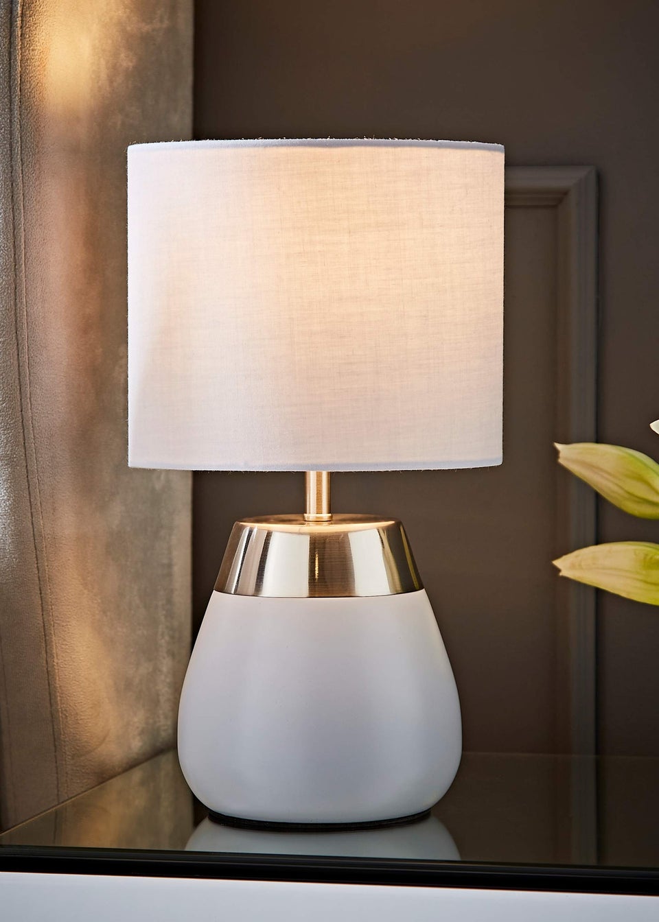 ValueLights Hurst Grey Touch Touch Table Lamp
