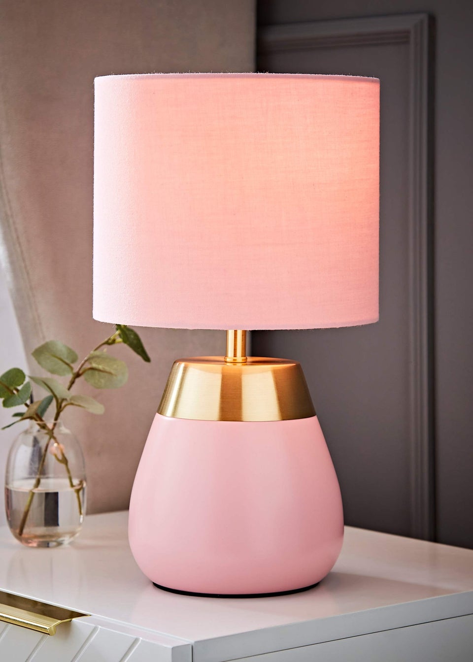 ValueLights Hurst Pink Touch Touch Table Lamp