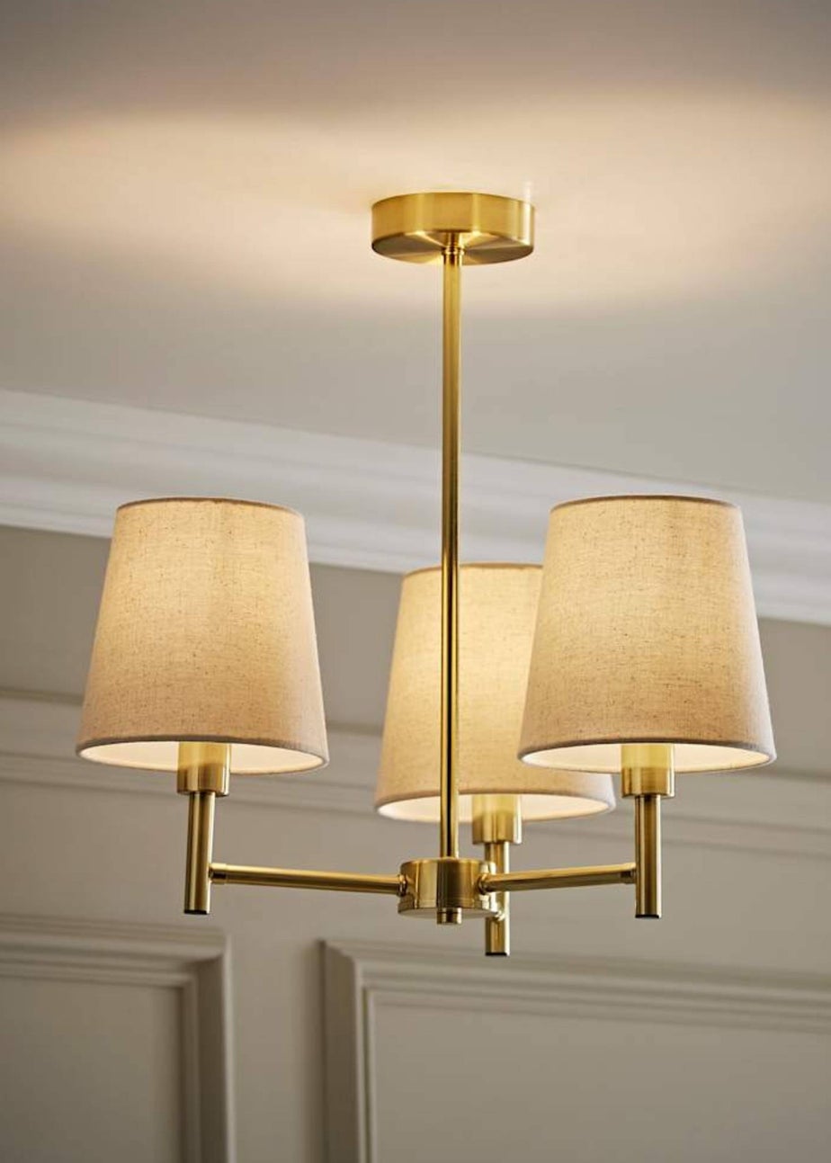 ValueLights Kincaid 3 Arm Gold Chandelier Ceiling Light