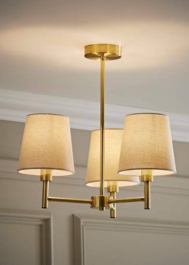 ValueLights Kincaid 3 Arm Gold Chandelier Ceiling Light