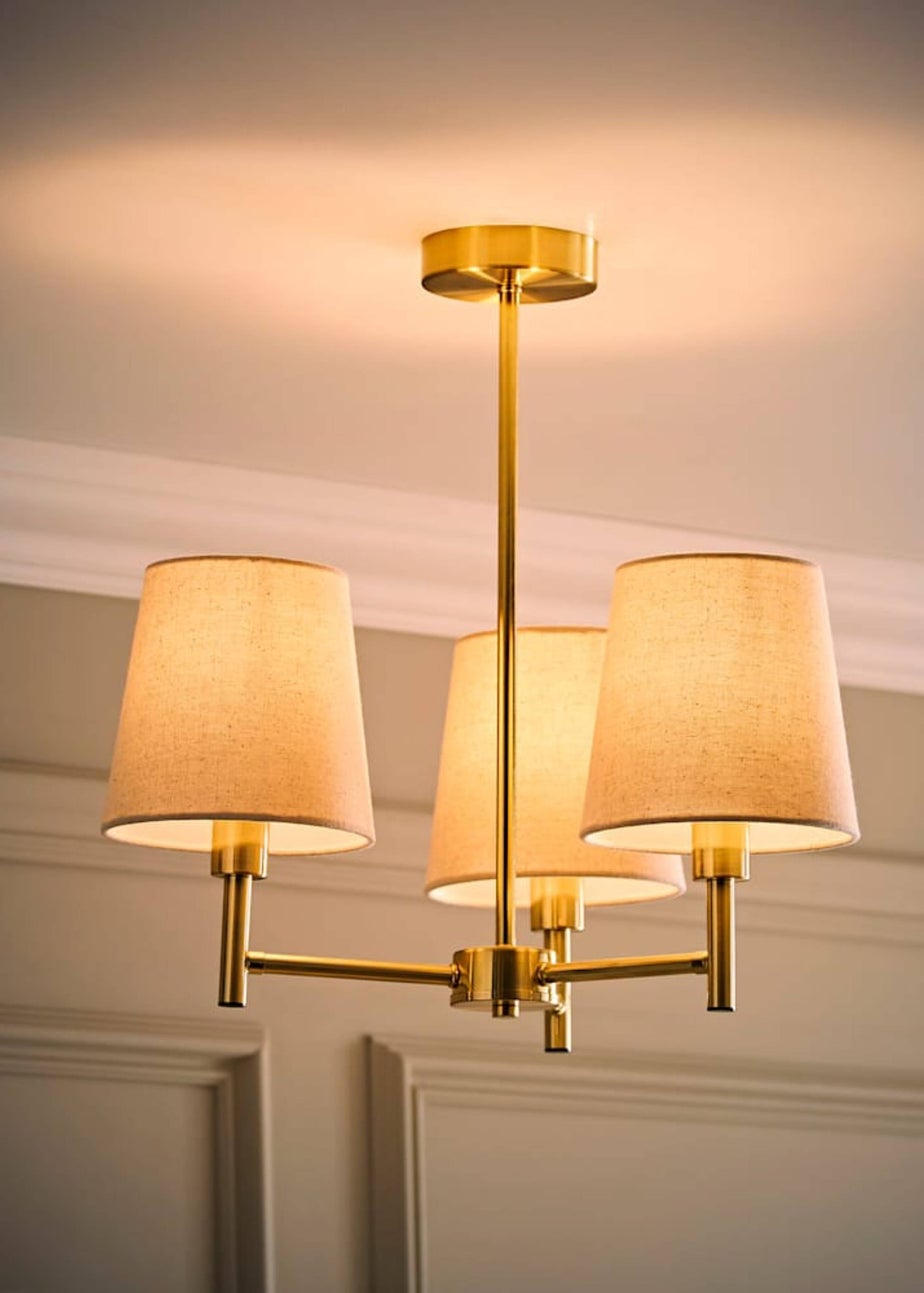 ValueLights Kincaid 3 Arm Gold Chandelier Ceiling Light