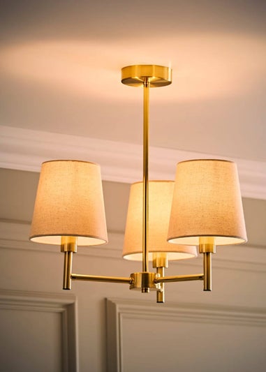 ValueLights Kincaid 3 Arm Gold Chandelier Ceiling Light