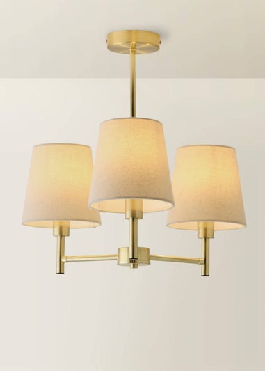 ValueLights Kincaid 3 Arm Gold Chandelier Ceiling Light