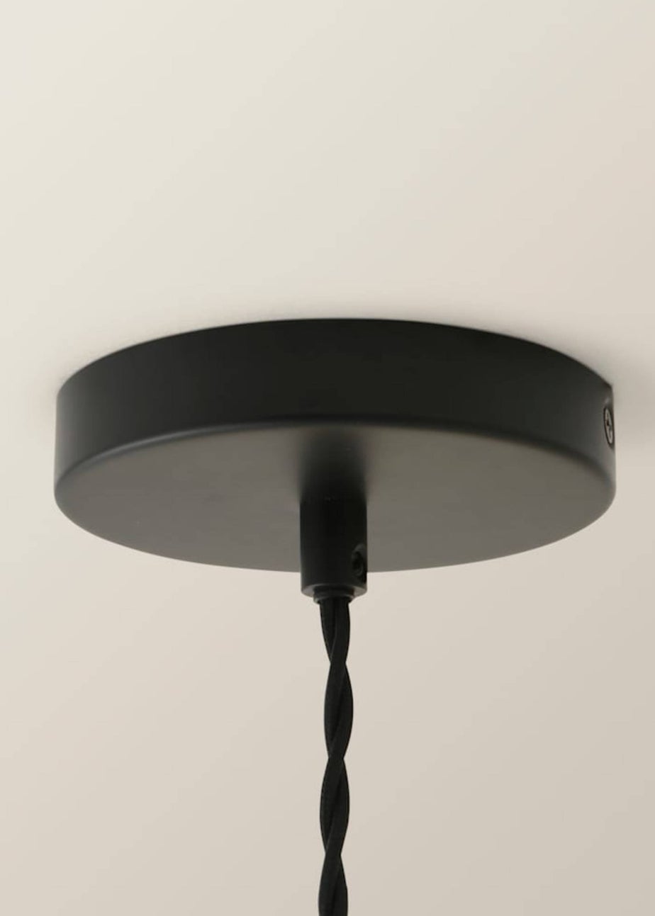 ValueLights Cheltenham Black Ceiling Pendant Light Ribbed Shade