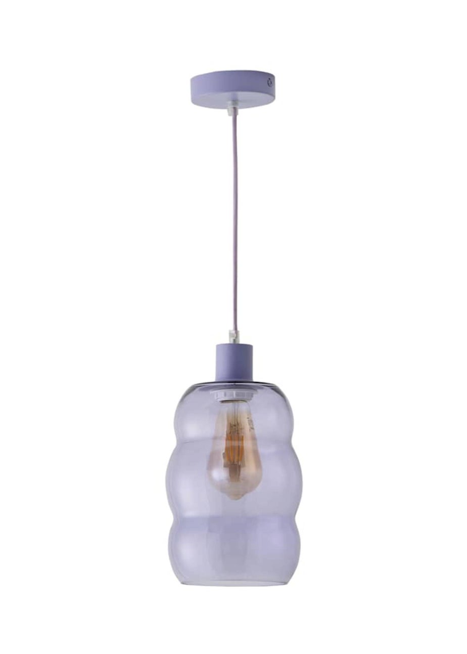 ValueLights Lolly Lilac Glass Bubble Pendant Ceiling Light
