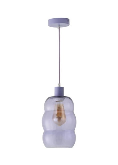 ValueLights Lolly Lilac Glass Bubble Pendant Ceiling Light