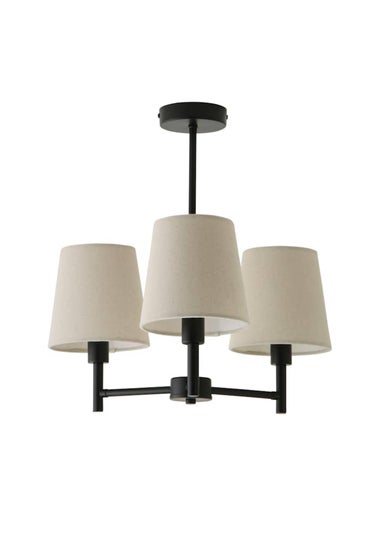 ValueLights Kincaid 3 Arm Black Chandelier Ceiling Light