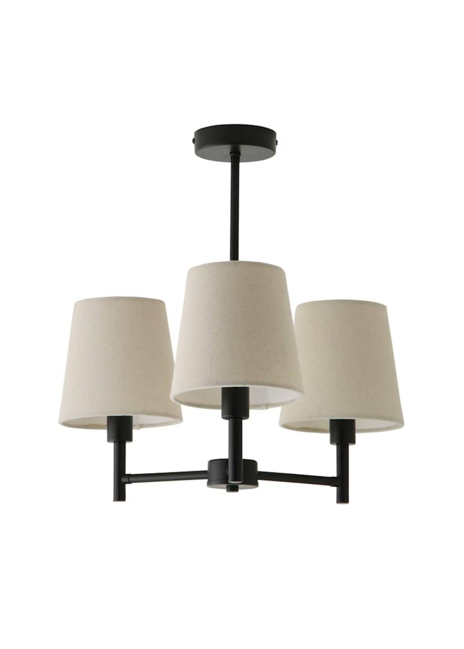 ValueLights Kincaid 3 Arm Black Chandelier Ceiling Light