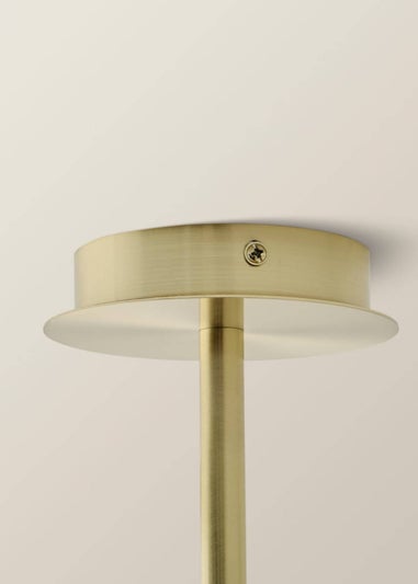 ValueLights Canya 3 Way Gold Ceiling Light Clear Ribbed Shades