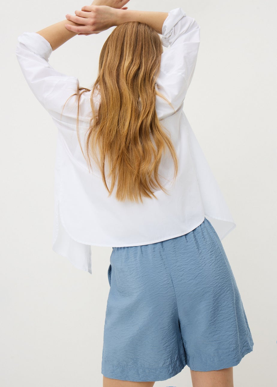 Dusky Blue Airflow Tied Shorts