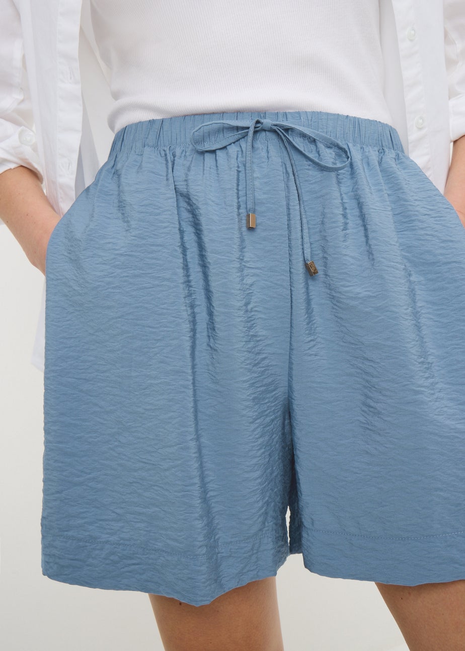 Dusky Blue Airflow Tied Shorts