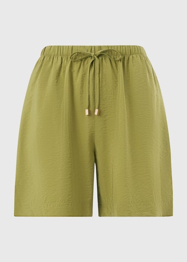 Olive Airflow Tied Shorts