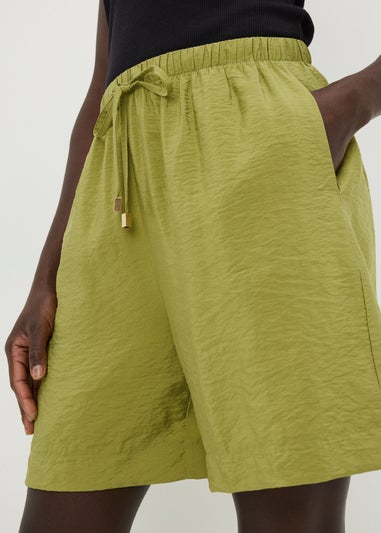 Olive Airflow Tied Shorts