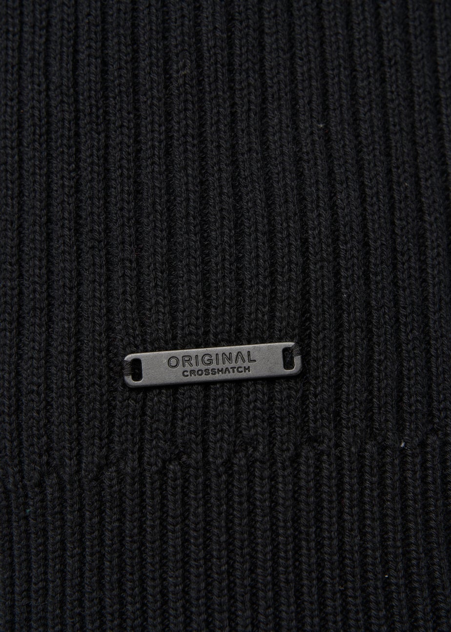 Crosshatch Black Havaline 1/4 Zip Knit