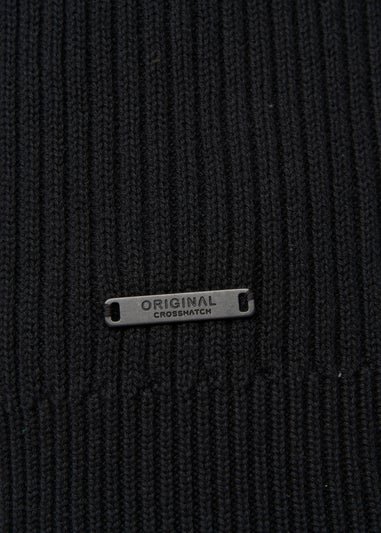 Crosshatch Black Havaline 1/4 Zip Knit