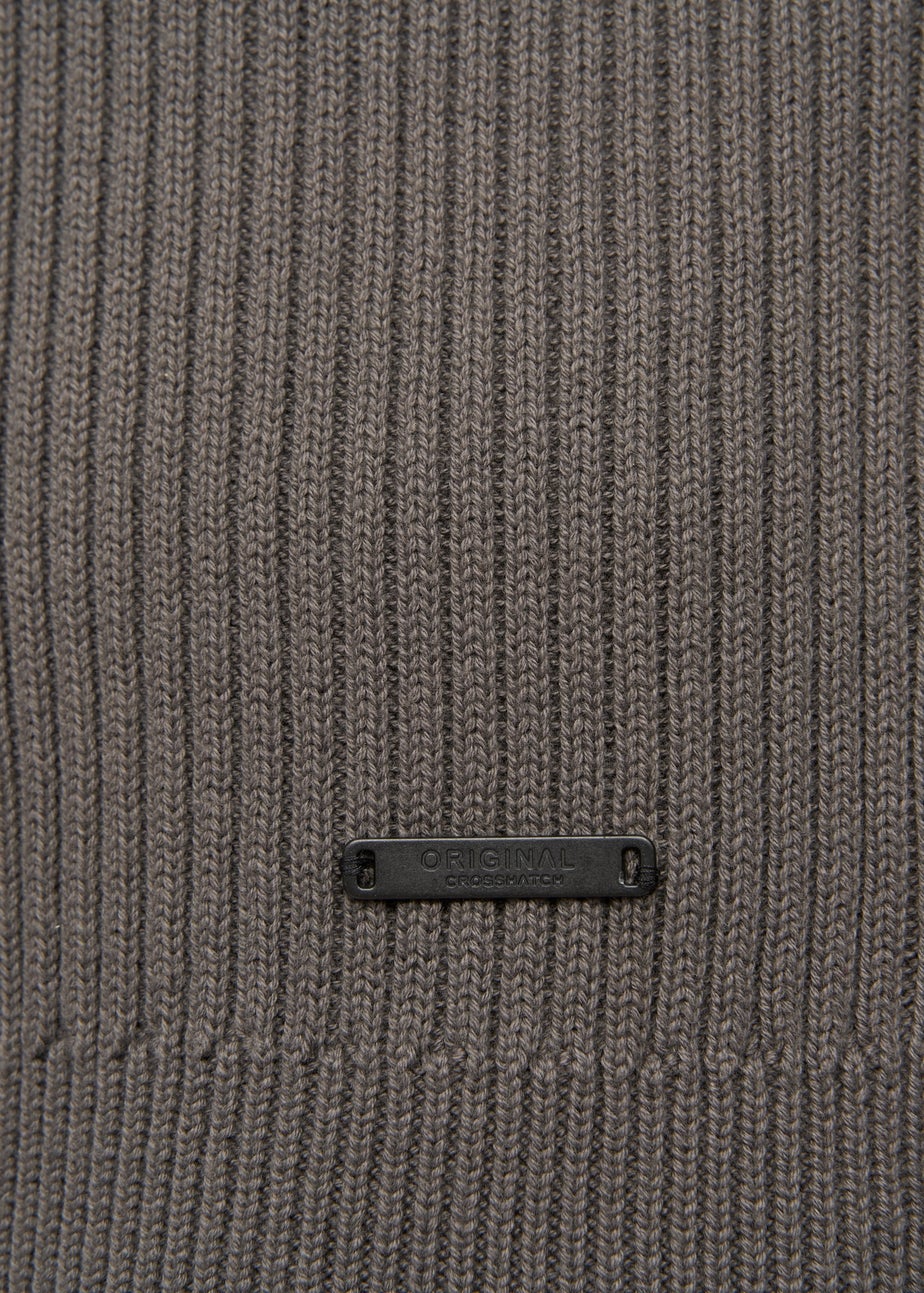 Crosshatch Charcoal Havaline 1/4 Zip Knit