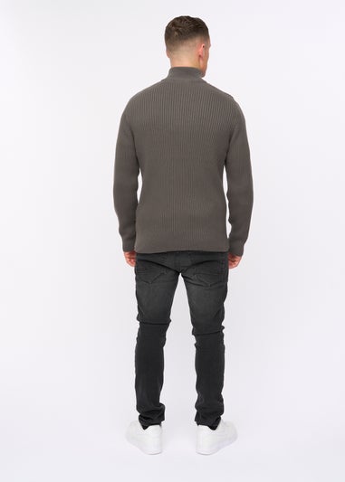 Crosshatch Charcoal Havaline 1/4 Zip Knit
