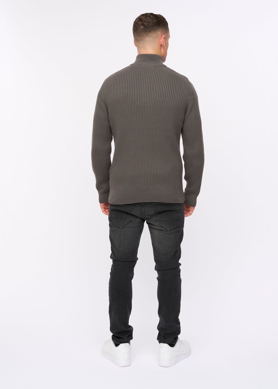 Crosshatch Charcoal Havaline 1/4 Zip Knit