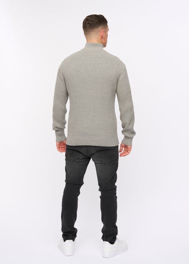 Crosshatch Grey Havaline 1/4 Zip Knit