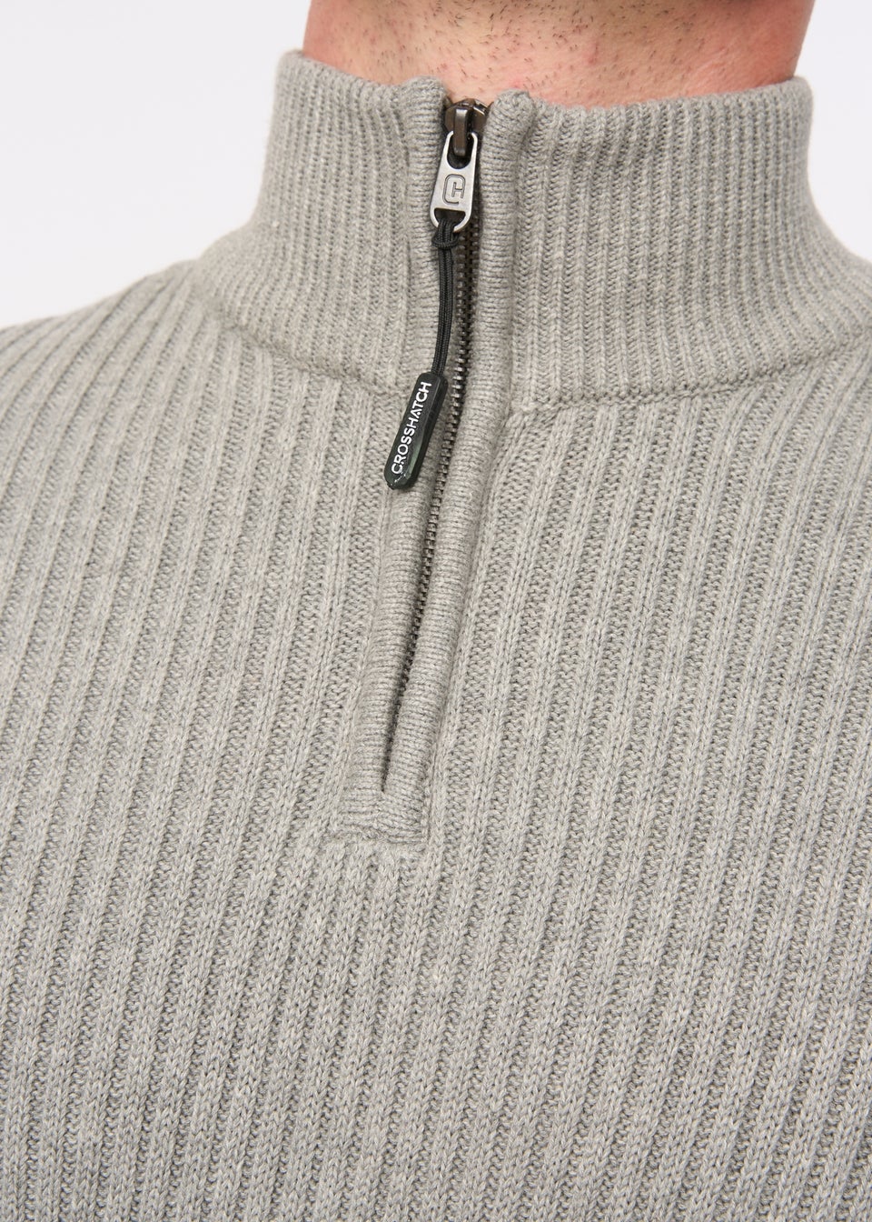 Crosshatch Grey Havaline 1/4 Zip Knit